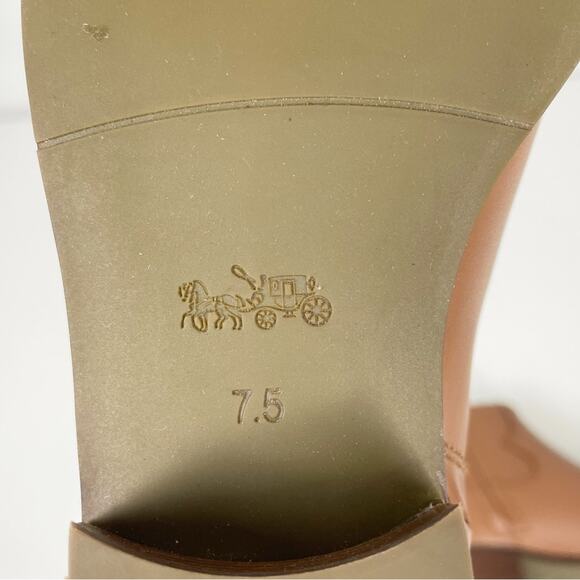 NEW Coach Dannie Block Heel Western Style Leather Ankle Boots Booties Saddle 7.5 - Picture 8 of 10